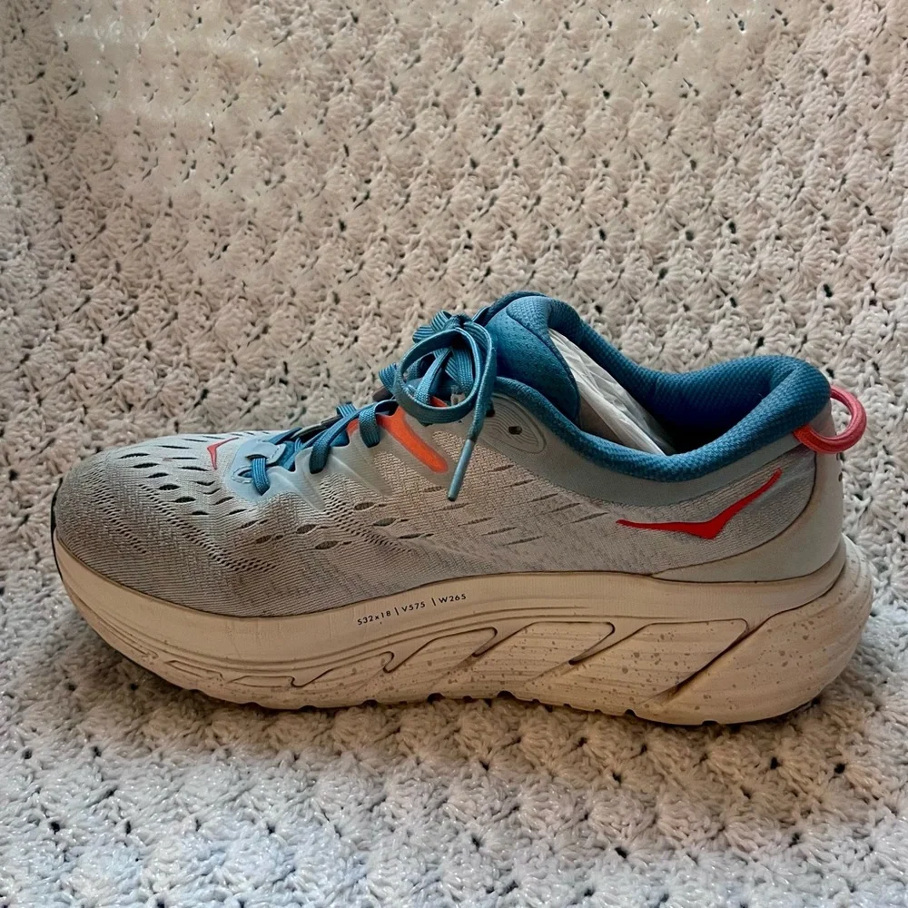 HOKA Gaviota 4 running shoes - blue fog/ plein air women’s wide width size 9.5 - Picture 3 of 16